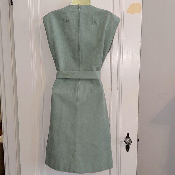 Vintage early 70s Abe Schrader Mint Green Ultra Suede Sleeveless Dress - Picture 7 of 8